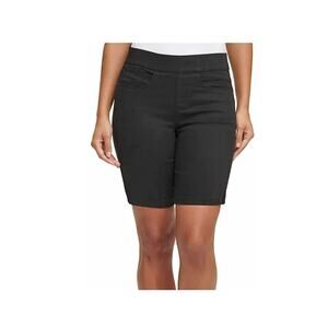 *Dkny Womens Comfort Stretch Pull-on Bermuda Shorts, Black - Medium